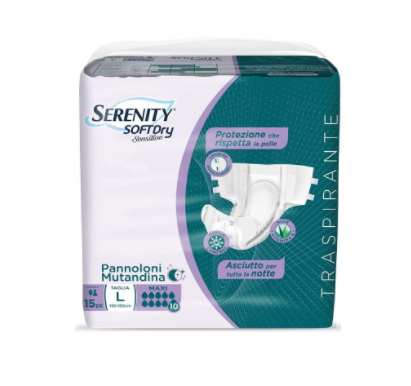 SERENITY MUTANDINA SOFTDRY SENSITIVE MAXI L 15 PEZZI